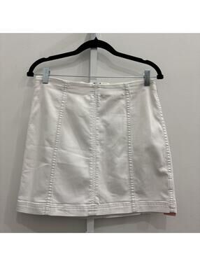Free People White Denim Mini Skirt
